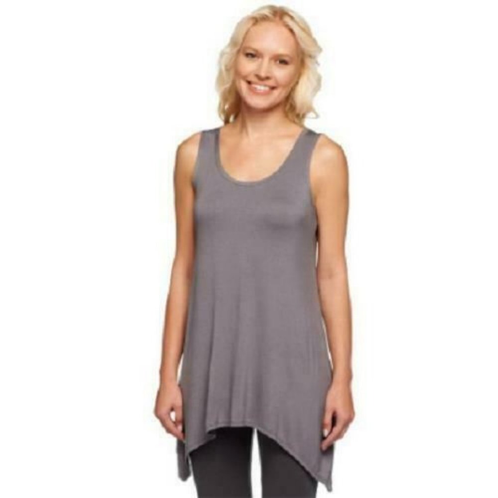 NWT LOGO LAYERS‎ ASYMMETRICAL STEEL GREY TANK PXS